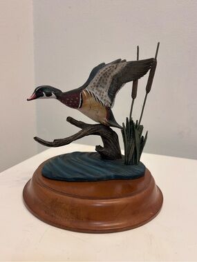Franklin Mint “Wood Duck Flying” Sculpture